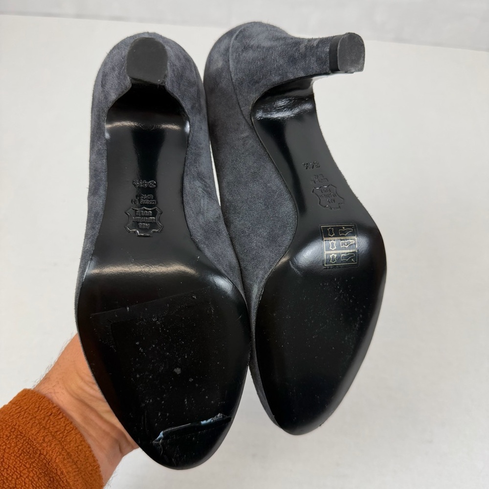 Sergio Rossi Black Suede Leather‎ Sole Pumps Size 34.5 (US 4.5) - Picture 6 of 7